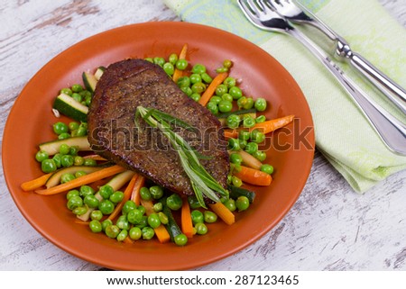 Beef Sirloin Steak with Vegetables