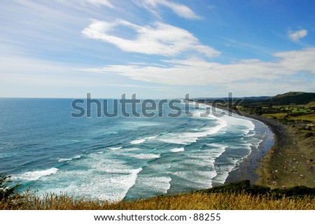Rustic Murawai Surf Beach, West Coast, North Island New Zealand (Lifestyle /Tourism)