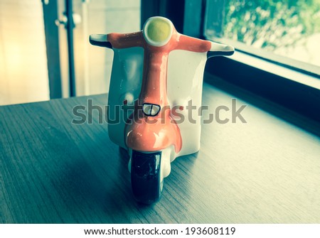 Retro scooter clay model.