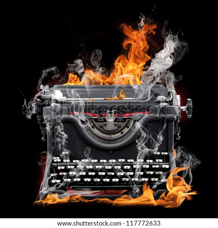 typewriter flame