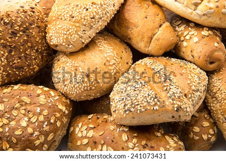 background of group fresh and italian bread