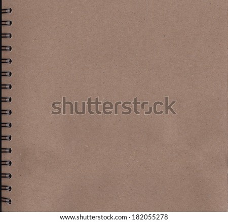 Spiral bound brown cardboard notebook cover