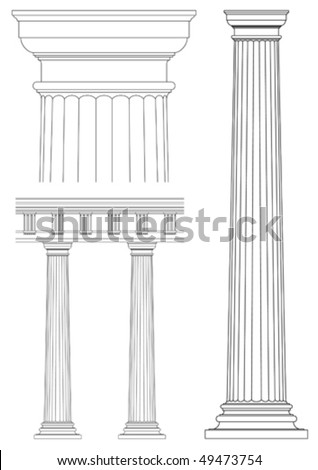 set of architecture detail , vector classic column