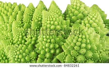 Roman broccoli isolated on white