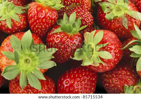 Beautiful strawberries texture close up