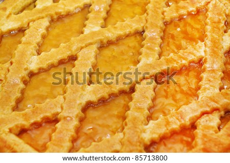 Apricot cake texture close up