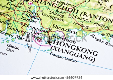 Hong Kong on a map