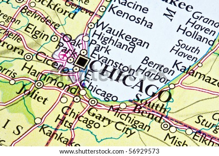 Chicago on a map