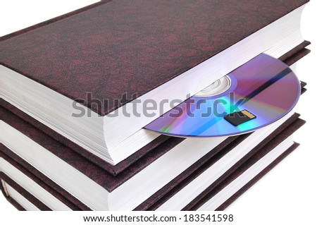 CD-disk embedded in a book and a memory card. Dining storage