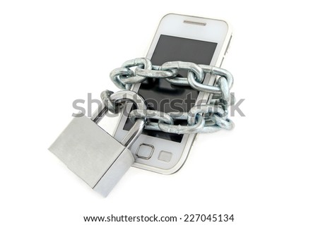 Cell phone on a chain with a lock