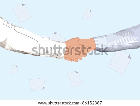 Partnership handshake for business or another concept design