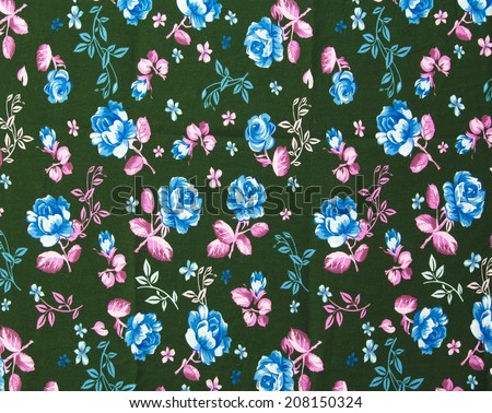 Rose Fabric , Rose Fabric background, Fragment of colorful retro tapestry, Rose Fabric Blue Background