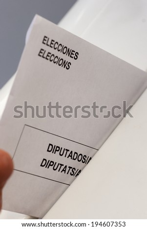BARCELONA, SPAIN - MAY 25: European citizens votes to choose the European Parliament for the next 5 years.