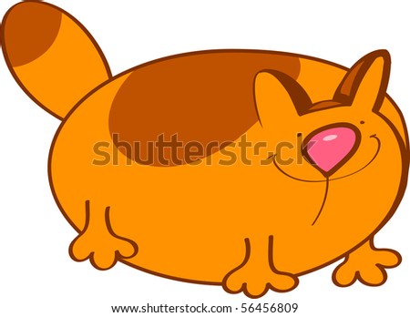 Big Fat Ginger Cat Happy Stock Vector Illustration 56456809 : Shutterstock