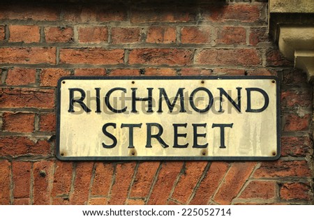 Richmond srteet - old vintage sign in Manchester. England.