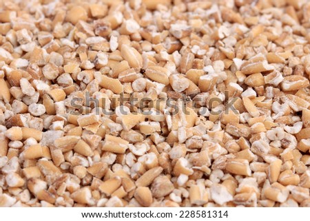 Extreme close-up of steel cut oats