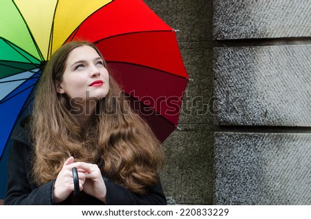 Girl with color palette umbrella