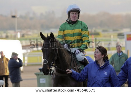 CHELTENHAM, GLOUCS: jockey A P McCoy rides Four Strong Winds to second place over hurdles in the first race at Cheltenham Racecourse, UK, January 1 2010, Cheltenham, Gloucestershire