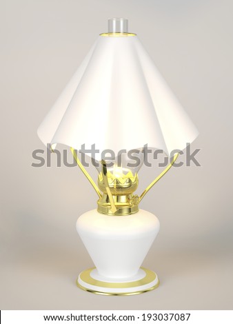 The shining of kerosene lamp with the lamp shade