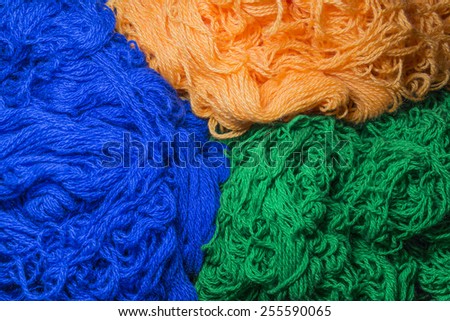 Multicolored woolen thread, abstract background