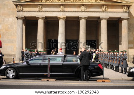 BERLIN, GERMANY - APRIL 12, 2011: official visit of the queen of Holland Beatrix to Berlin