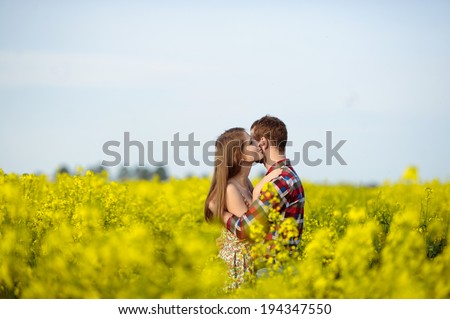 Love for two on a fine spring meadow