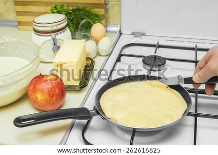 Pancakes cooking food delicious cuisine fry process