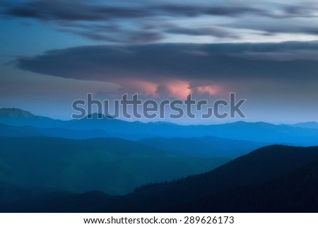 night thunderstorm far far off horizon clouds weather element