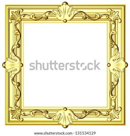 3d gold framework on a white background