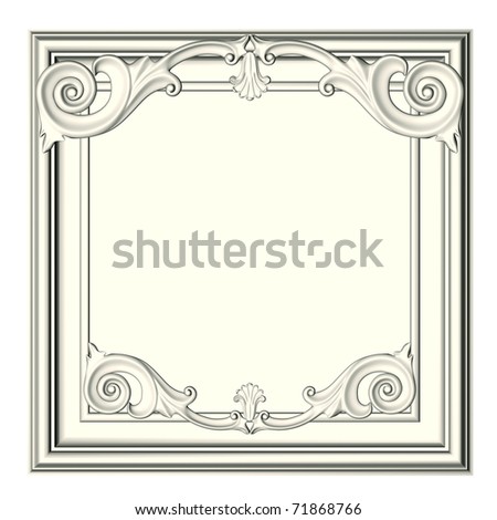 3d frame, the sculptural form on a white background