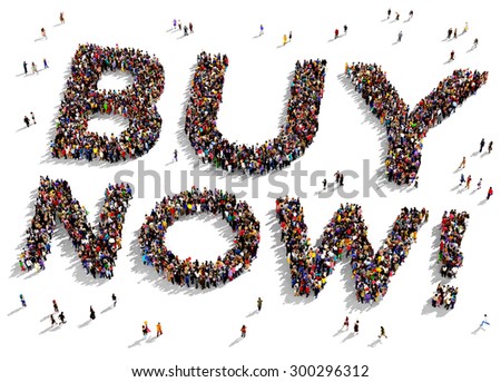 Large group of people seen from above gathered together in the shape of 