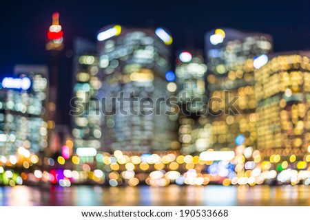 City Skyline at Night- Blurred Photo bokeh