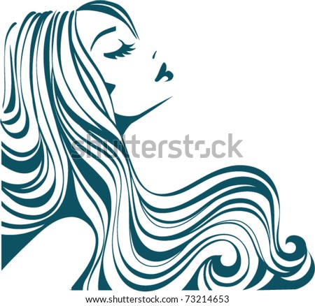 stock vector : Girl with long hair