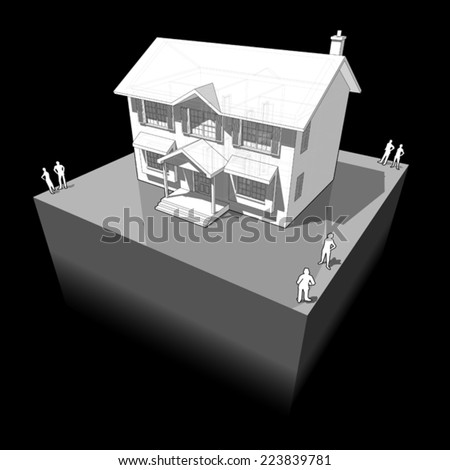 diagram of a classic colonial house