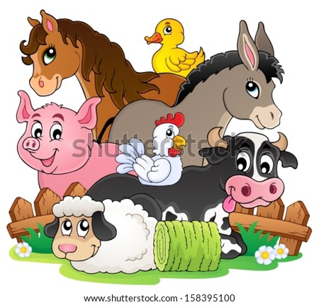 Farm animals topic image 2 eps10 vector illustration Farm animals topic image 2 eps10 vector illustration