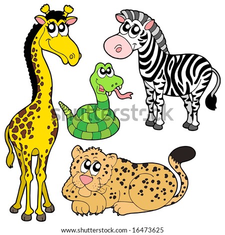   Animals on Stock Vector   Zoo Animals Collection 2   Vector Illustration