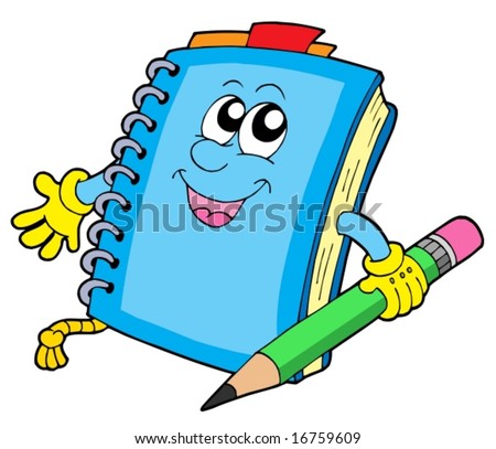 stock vector : Cute notepad on white background - vector illustration.