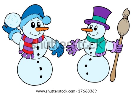 Pictures Of Snowmen. of cute snowmen - vector