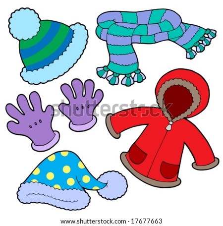 pics of winter clothes. stock vector : Winter clothes