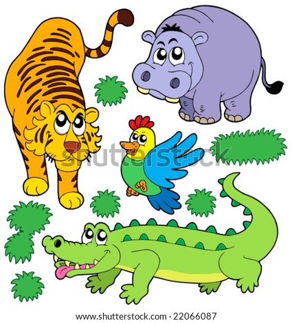 stock vector : ZOO animals collection 5 - vector illustration.