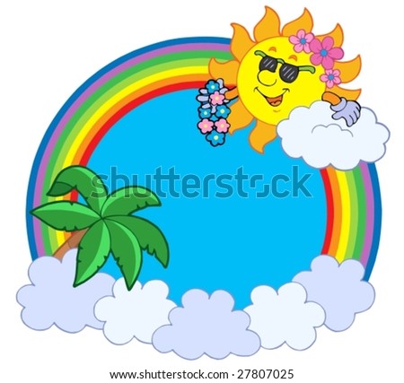 hawaiian flowers cartoon. stock vector : Hawaiian