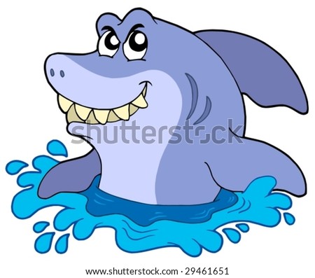 shark fin cartoon. stock vector : Cartoon shark