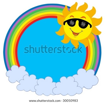 happy cartoon sunshine. stock vector : Cartoon Sun