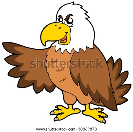 Cartoon Eagle Wings on Cartoon Eagle On White Background   Vector Illustration    30869878