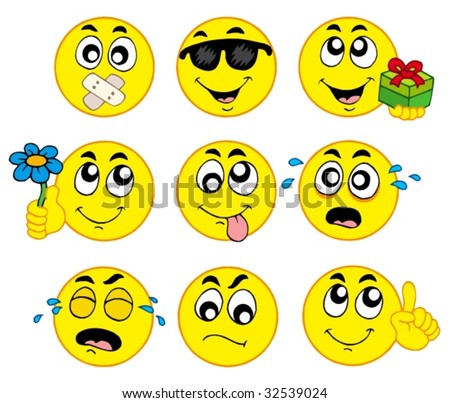 smiley background. stock vector : Various smileys