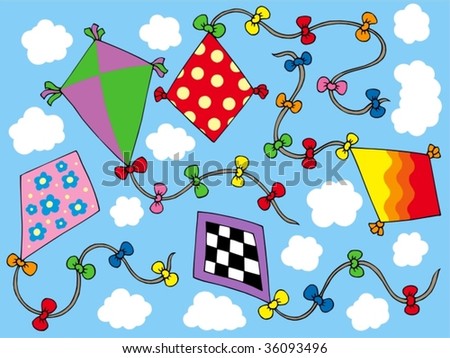 Images Of Kites Flying. Various kites flying on