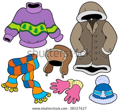 Winter clothes collection 2  vector illustration.  stock vector