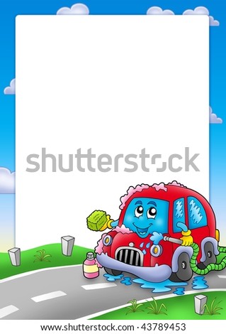 with cartoon car wash