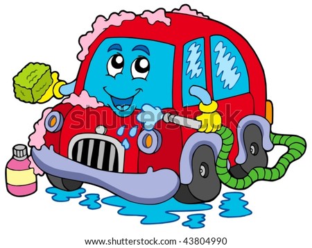 cartoon car wash pictures. stock vector : Cartoon car