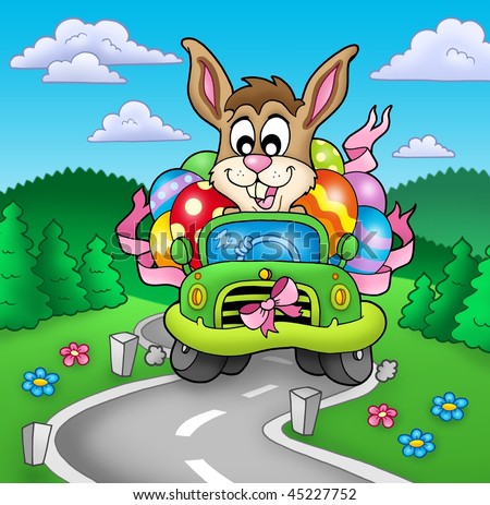 easter bunnies to color. stock photo : Easter bunny